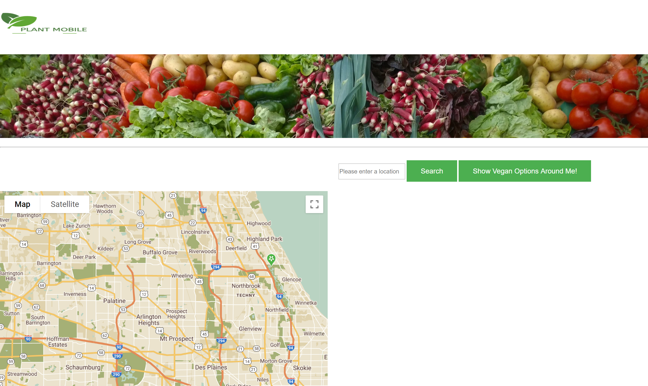 Screenshot of Plant Mobile Homepage